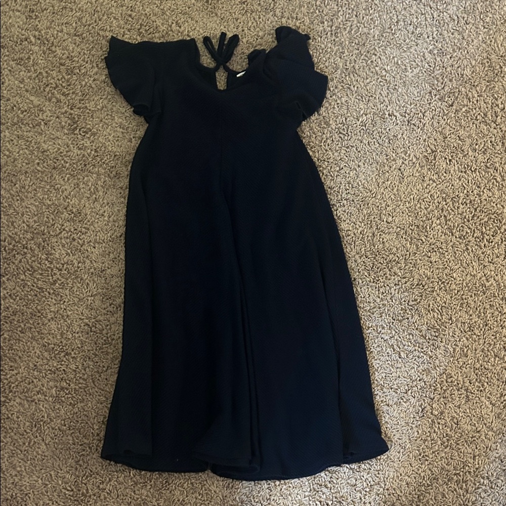 Elegant Black Dress with Ruffle Sleeves